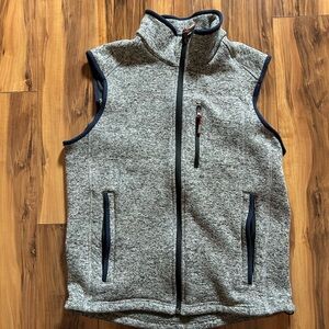 Orvis Gray Sleeveless Zip-Up Fleece Vest, Size Medium
